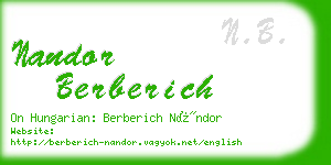 nandor berberich business card